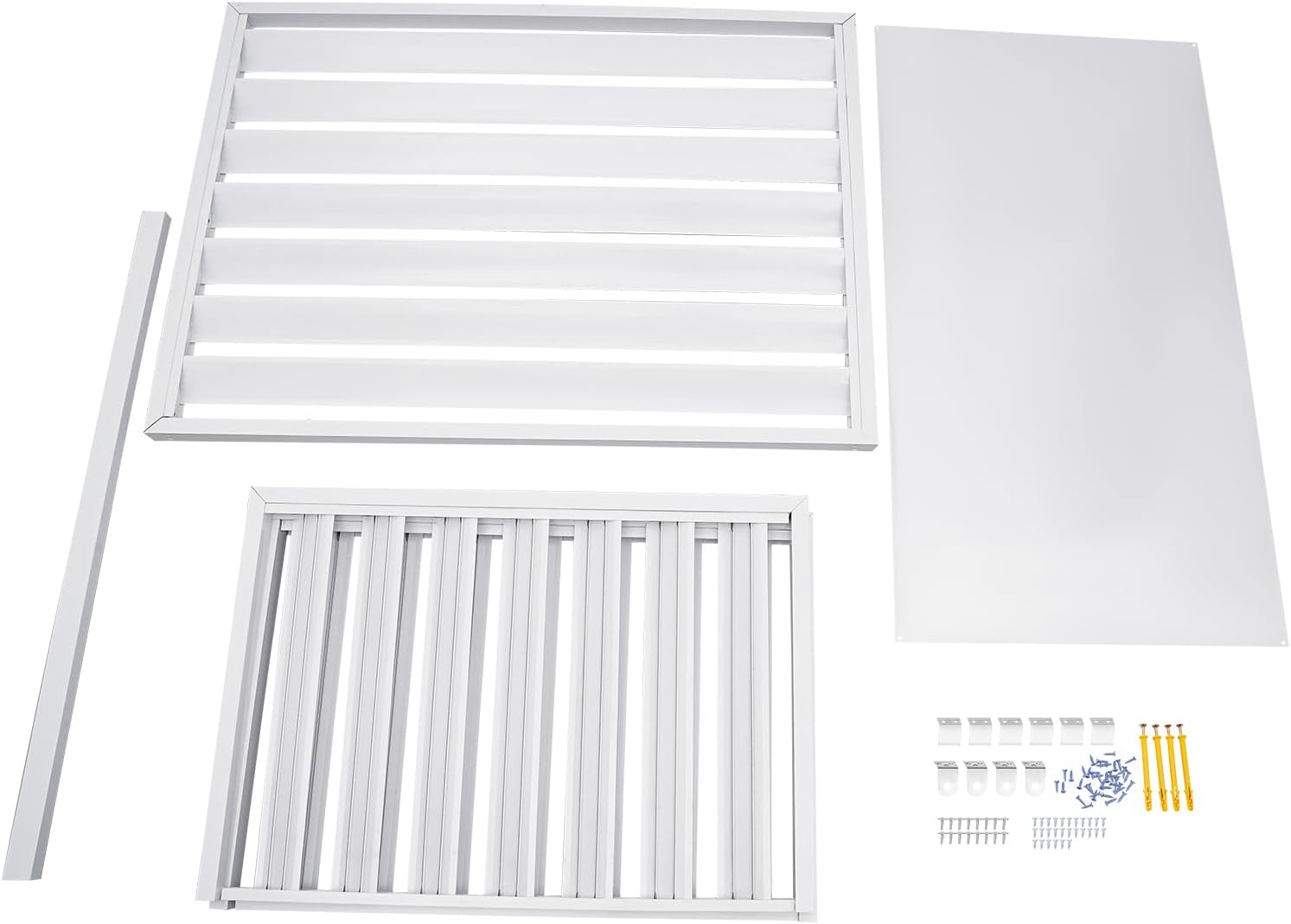 Klimaanlage Abdeckung, 110 x 60 x 80 cm, Wärmepumpe Verkleidung, Abdeckung Klimaanlage Außengerät, Schutz für Außengerät (Weiß)