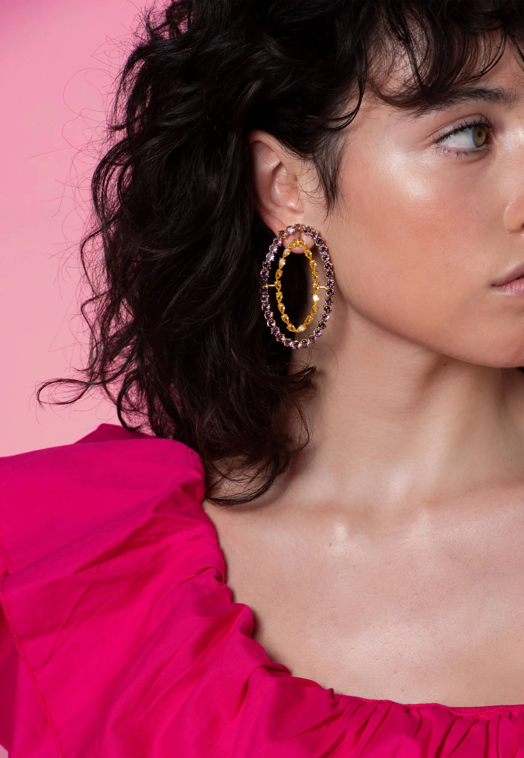 RIVOLI - Boucles d'oreilles ovales | Violet