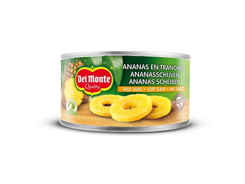 Del Monte Ananasscheiben natursüss 6 x 140 g Ananas in Scheiben in Saft