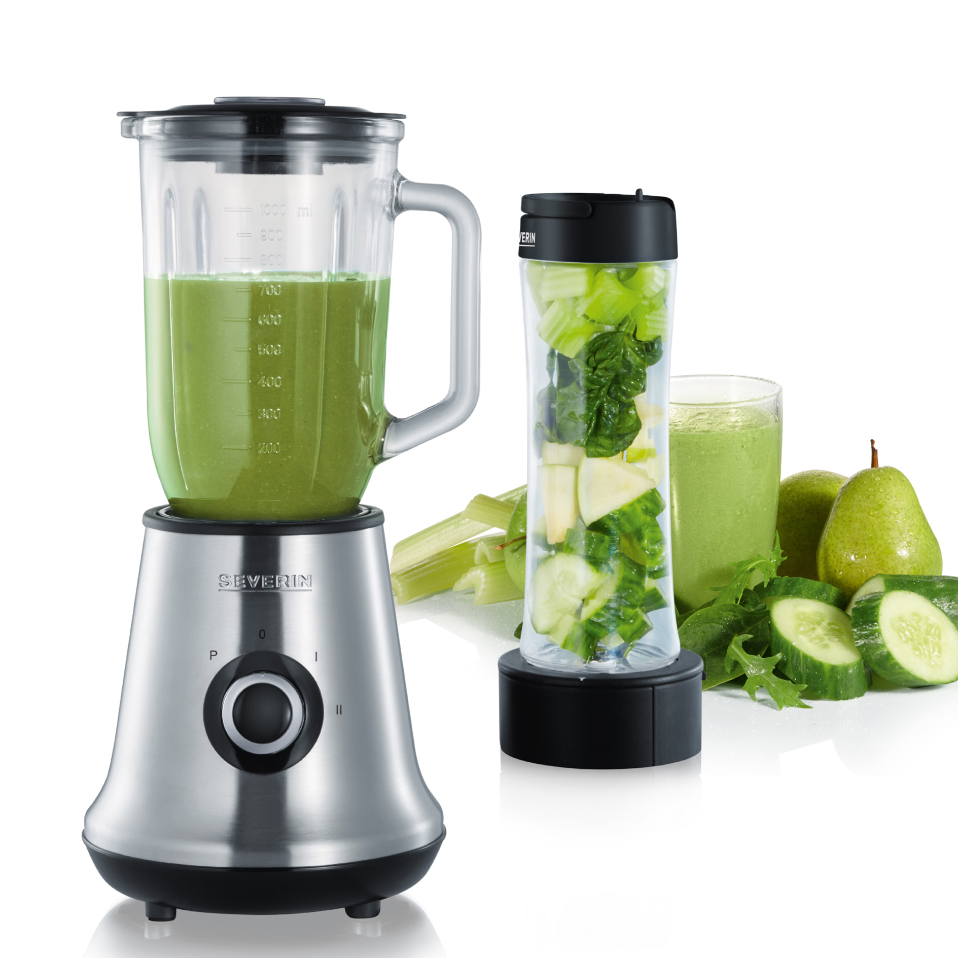 SEVERIN Multimixer und Smoothie-Maker SM 7971 - schwarz-Edelstahl - 500 Watt