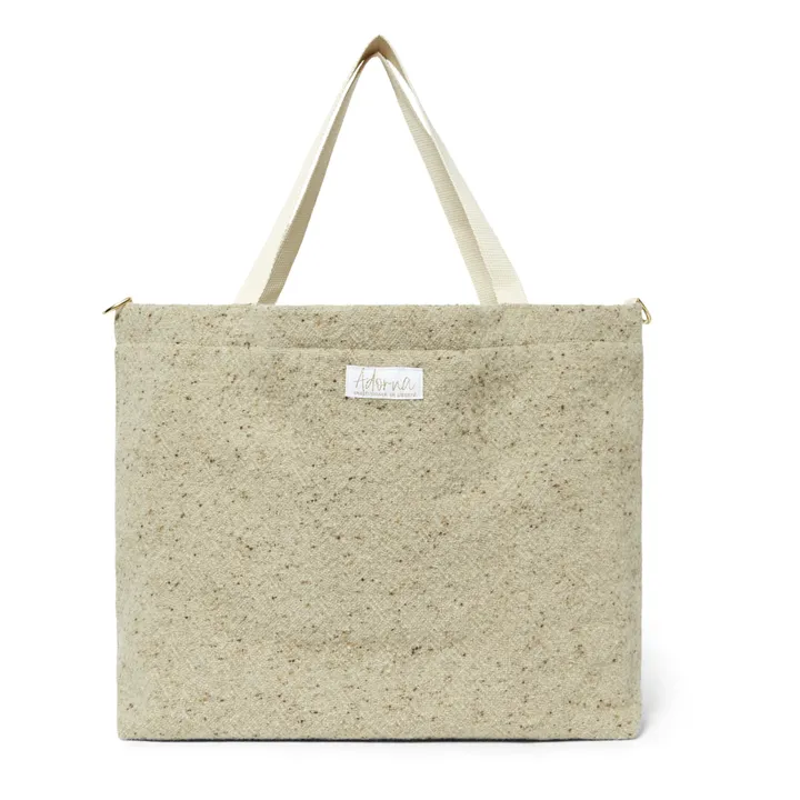 Adorna Cabas en laine et lin | Beige chiné