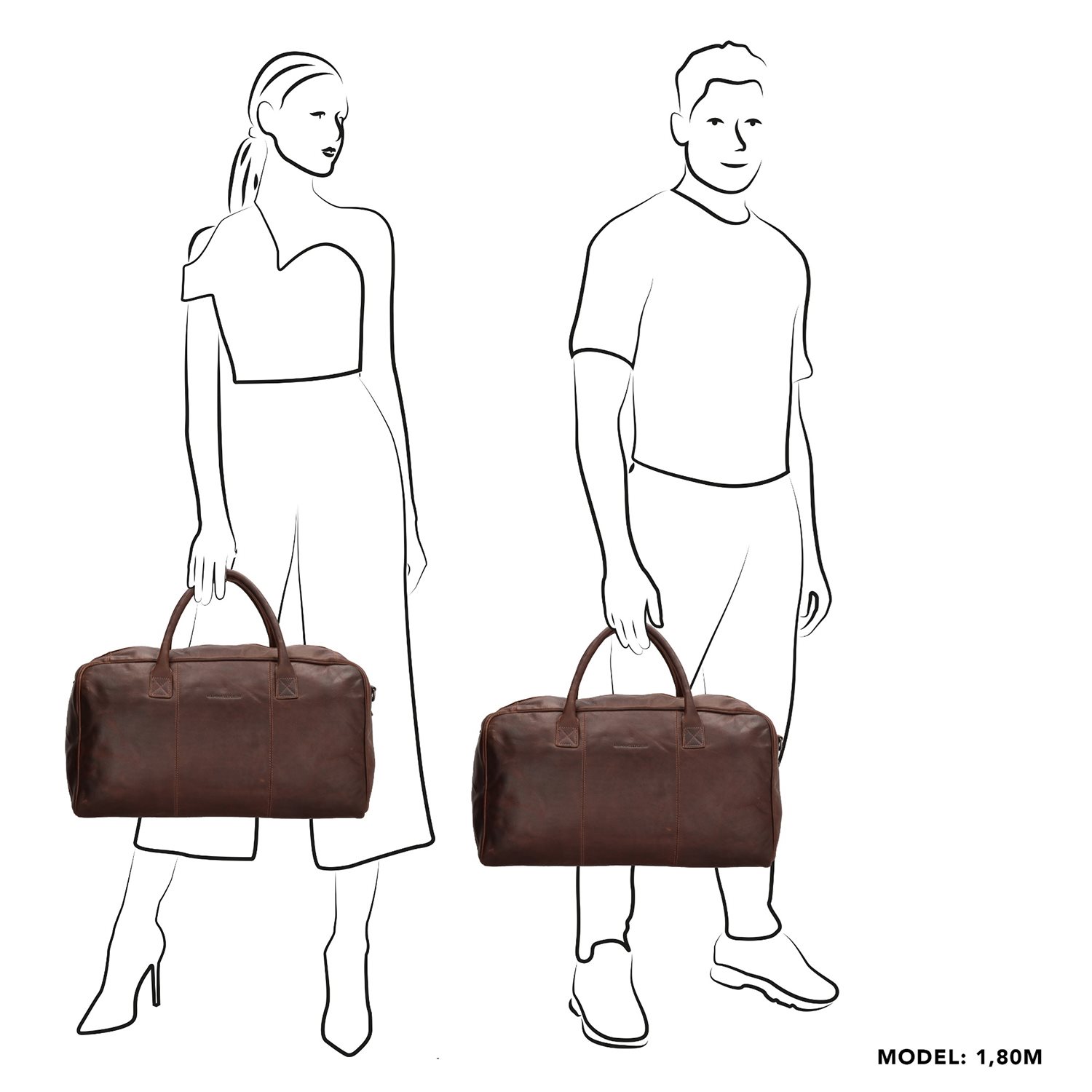 Hide & Stitches Japura Travelbag darkbrown