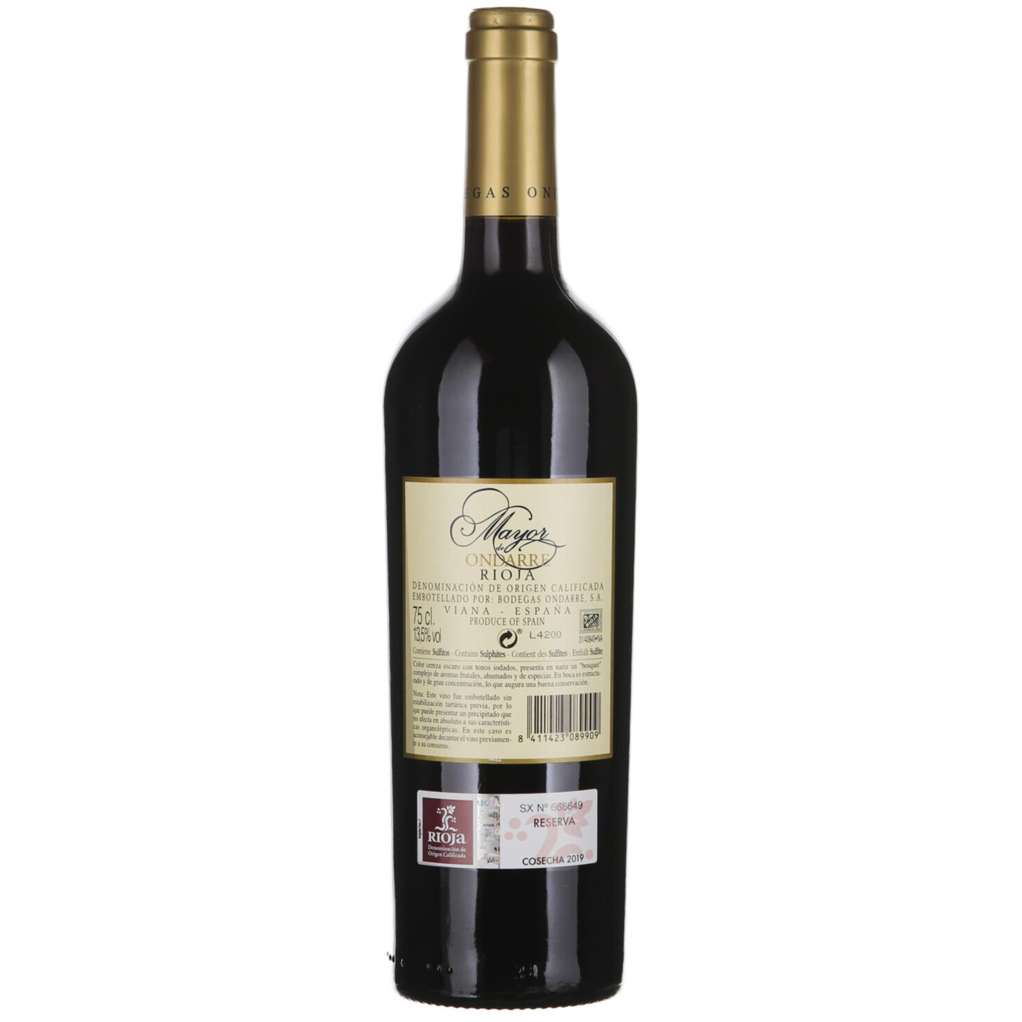 Rioja DOCa Reserva Mayor de Bodegas Ondarre -75cl