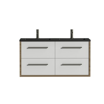 Tiger badkamermeubel Boston 120cm chalet eik/matzwart met grepen RVS