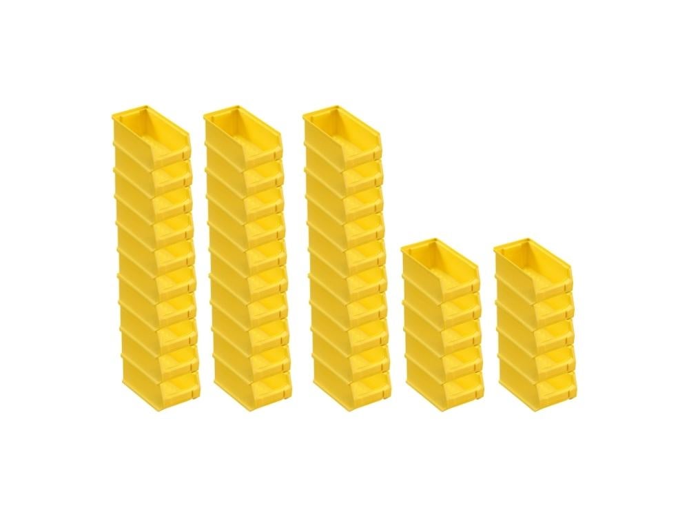 PROREGAL Super Saver Set 40x Gele Opbergdoos 2,0 HxBxD 7,5 x 10 x 17,5 cm 0,8 Liter Opbergcontainer