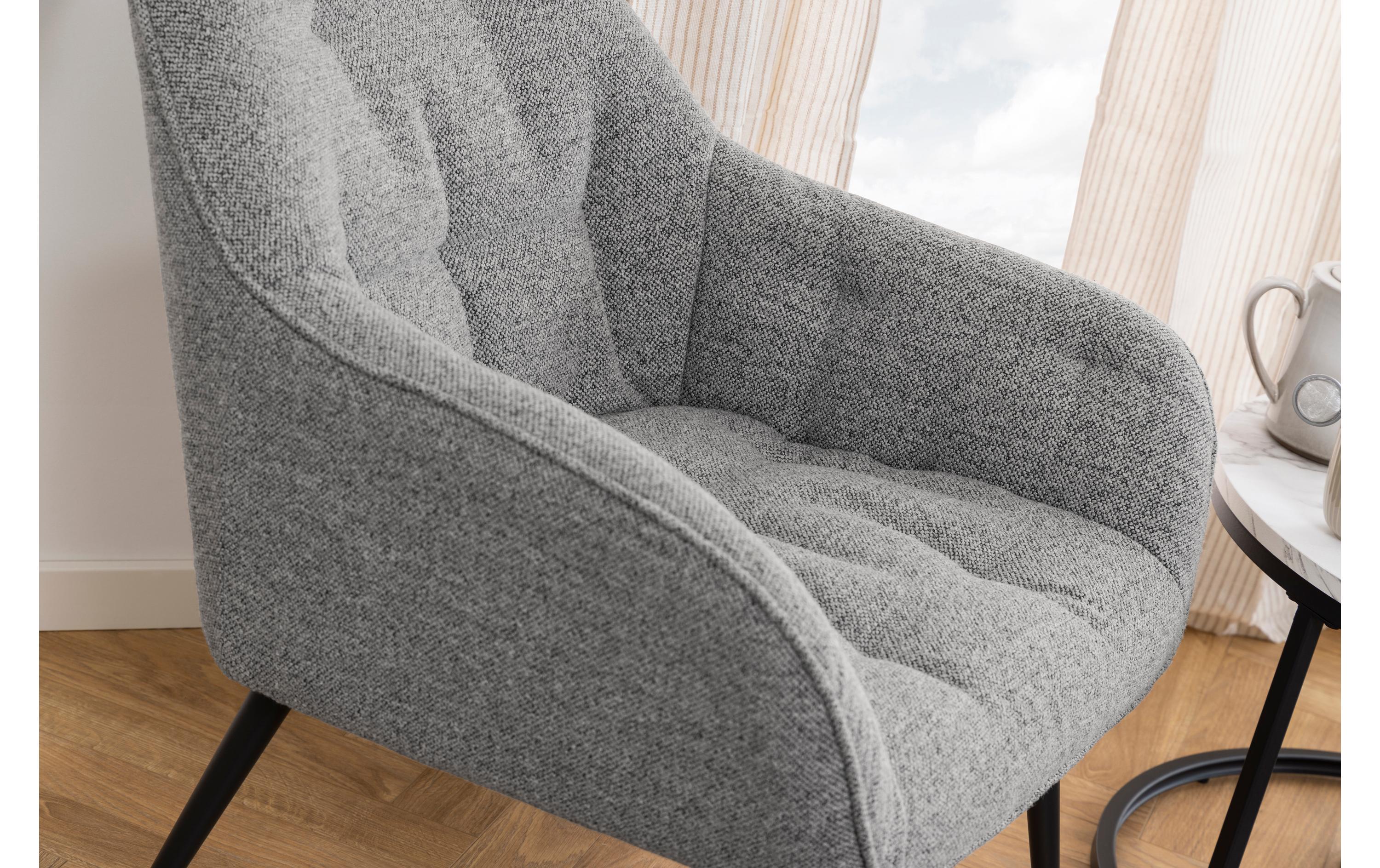 Sessel Brooke Stahl/Textil, Grau<br>Loungesessel mit zeitloser Silhouette