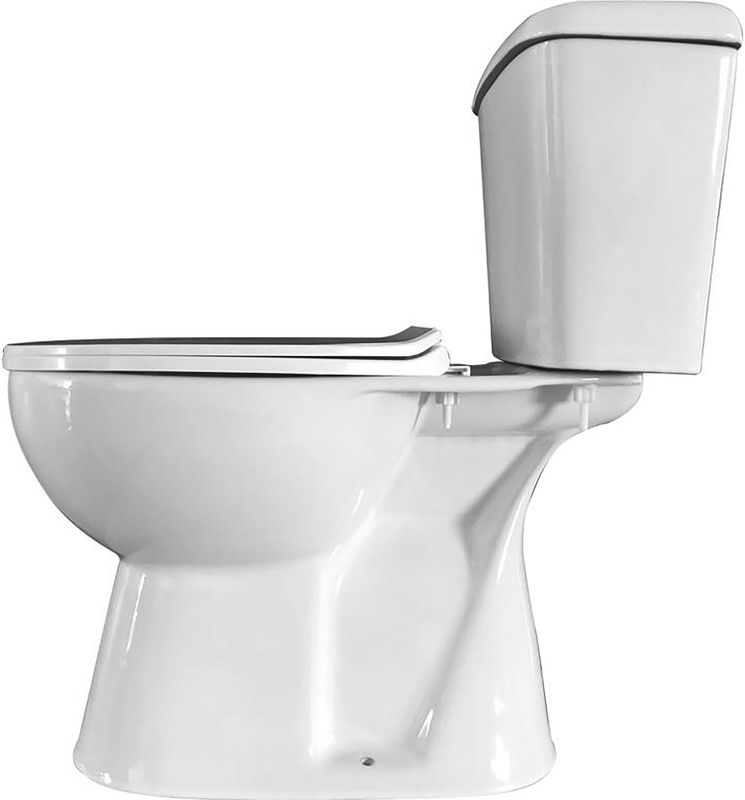 Duoblok - BWS Clean - Toiletpot - Glans Wit - Keramiek - Inclusief Reservoir en Zitting