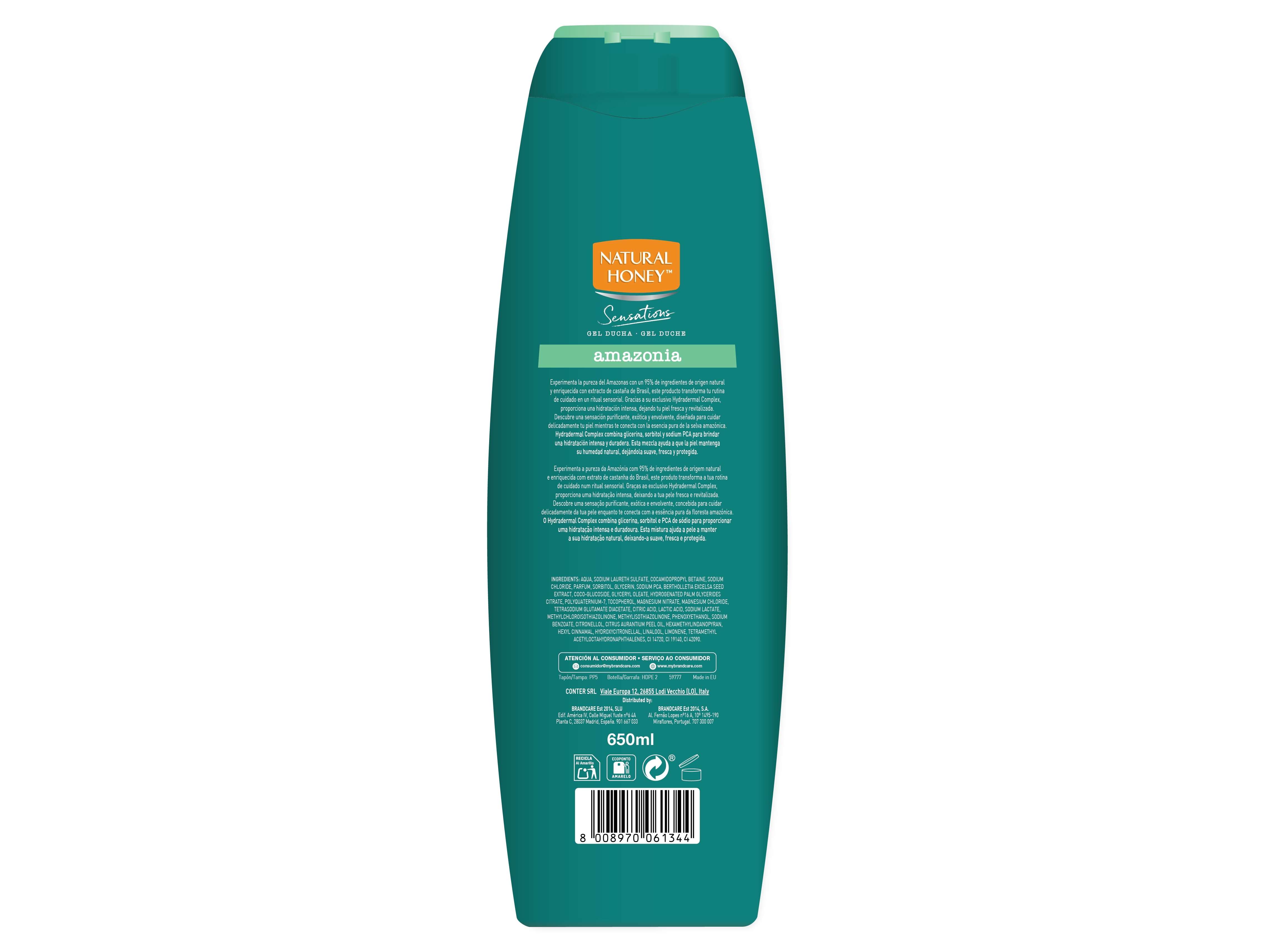 GEL BANHO NATURAL HONEY SENSATIONS AMAZONIA 650 ML