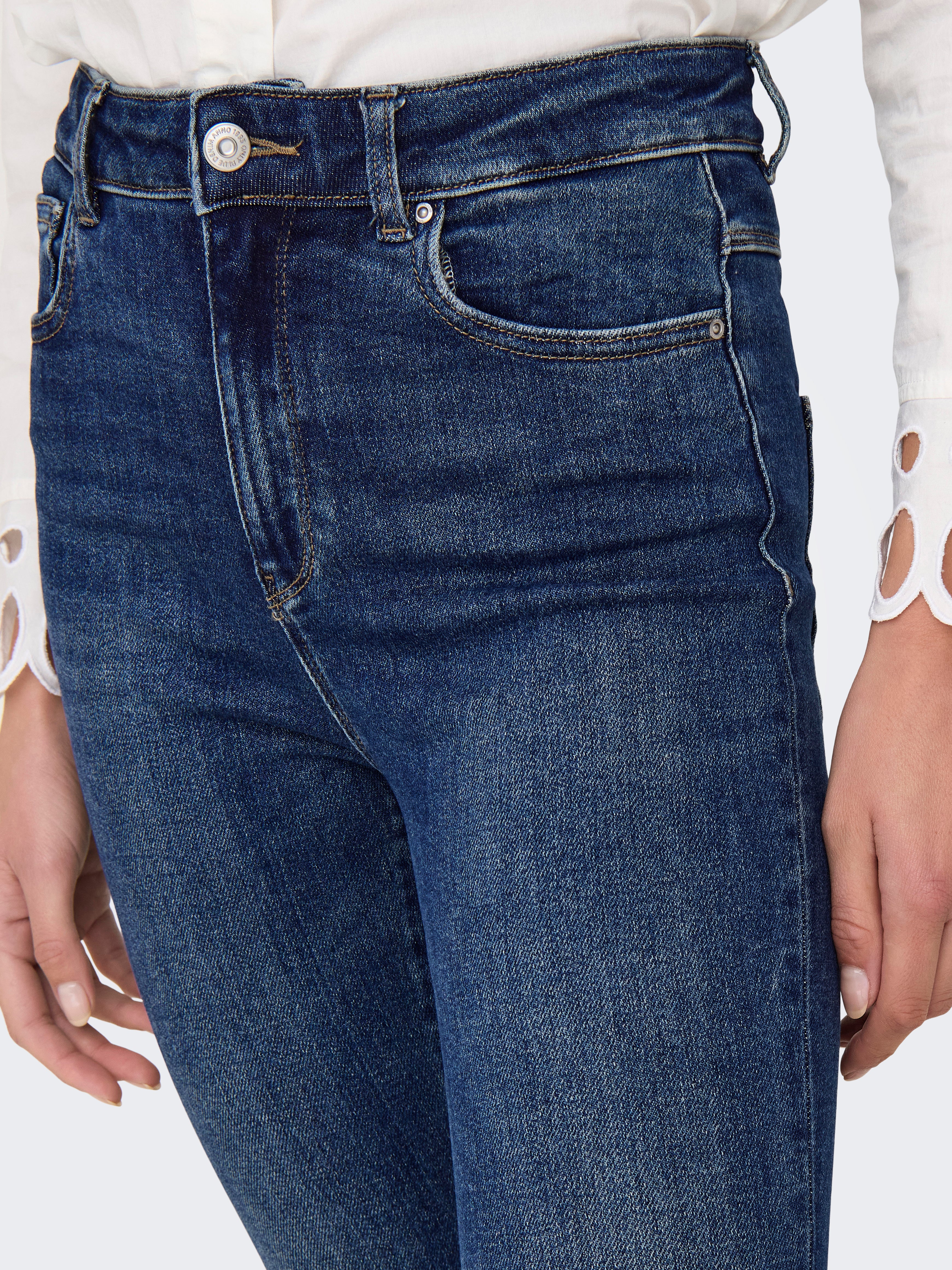ONLMILA Hohe Taille Ausgestellt Jeans Dark Blue Denim