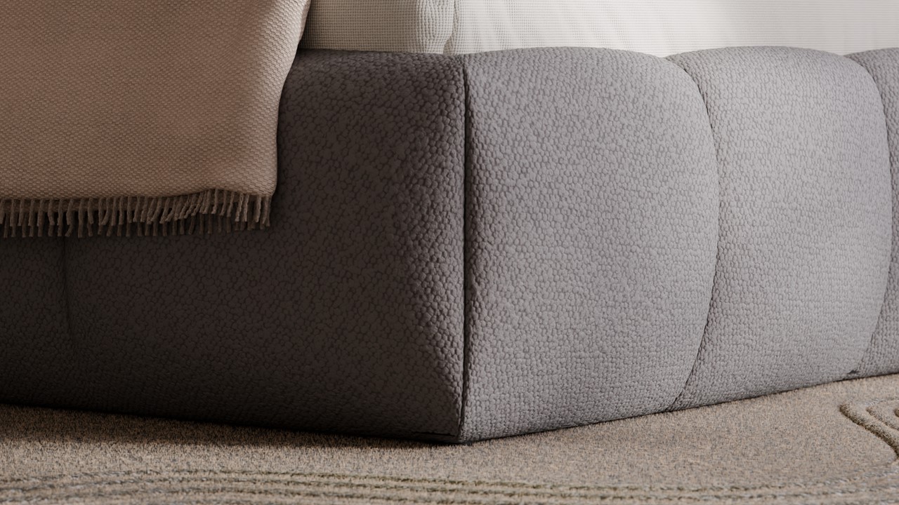 Bed Dune - Bold bouclé grey