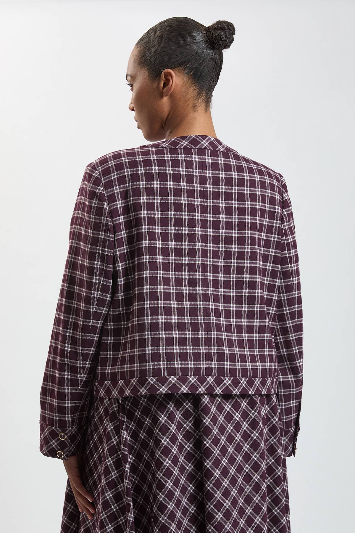 KarenMillen Veste Tailleur Grande Taille À Finitions Contrastées À Carreaux