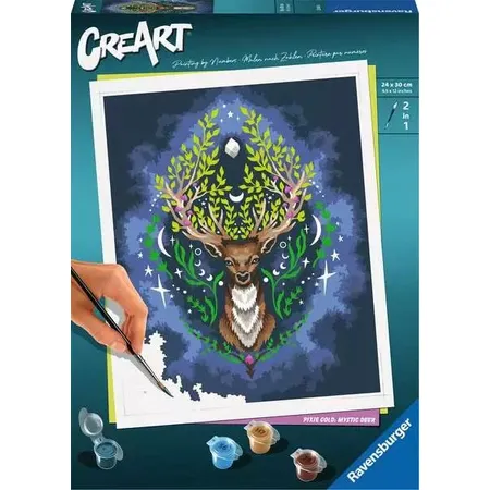 Ravensburger CreArt Pixie Cold: Mystic Deer - Malen nach Zahlen für Erwachsene