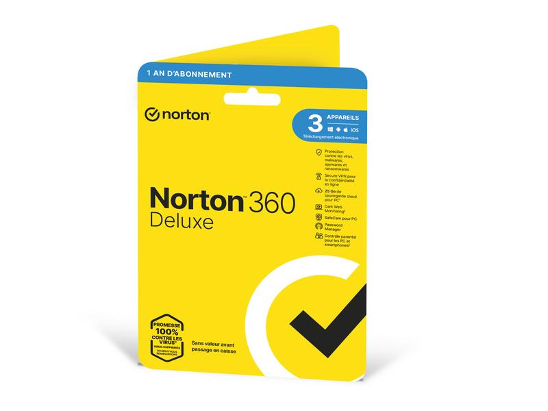 Norton Norton 360 Deluxe Sleeve, 3 Device, 1 Jahr Mehrere Schutzebenen für Ihre Geräte und Funktionen für Ihre Online-Privatsphäre.