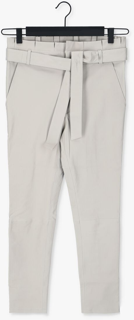 EST\\'SEVEN gebroken wit est'seven pantalon est'paper bag stretch leather