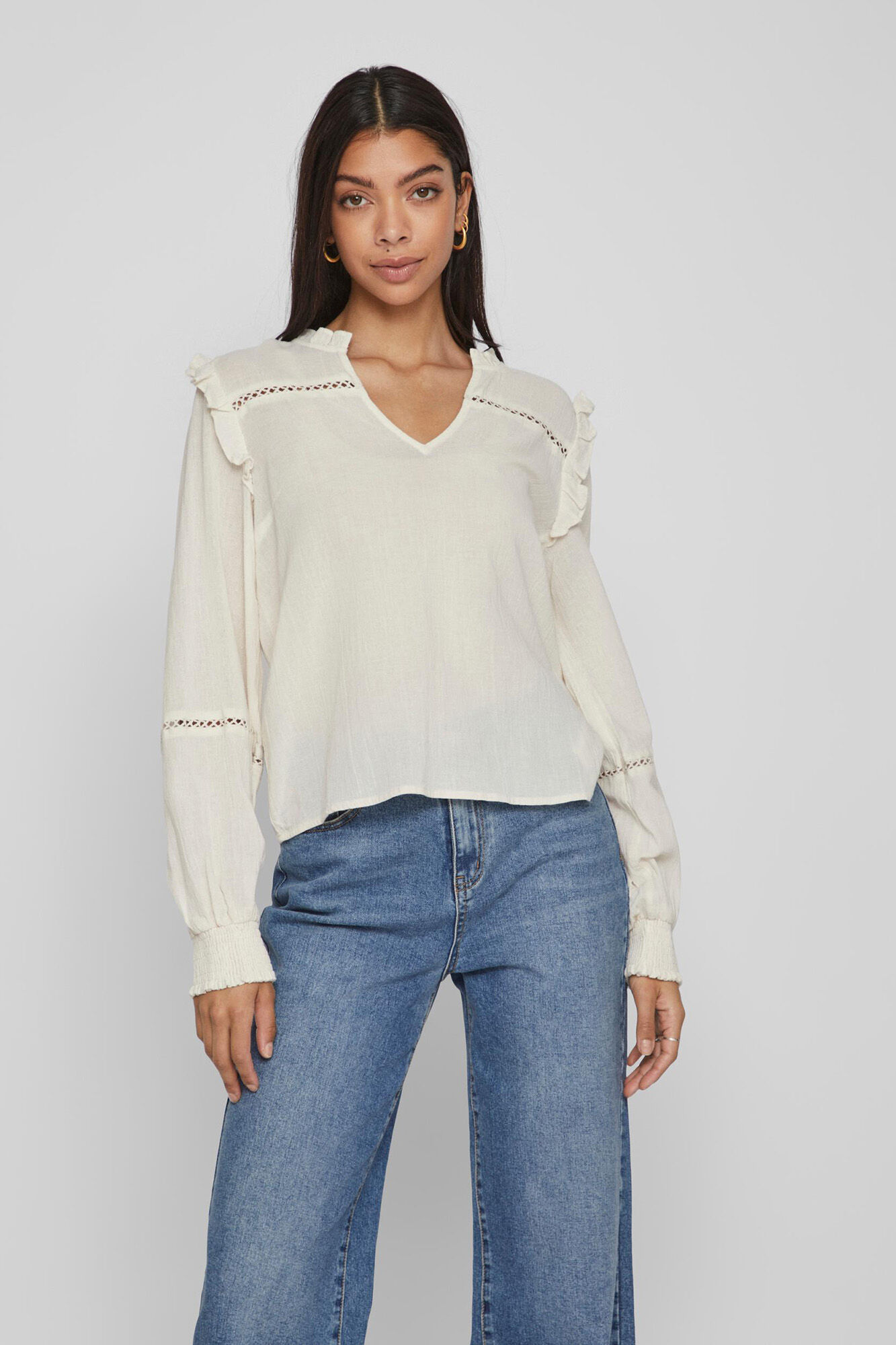Blusa de manga comprida Bamula - Cinza