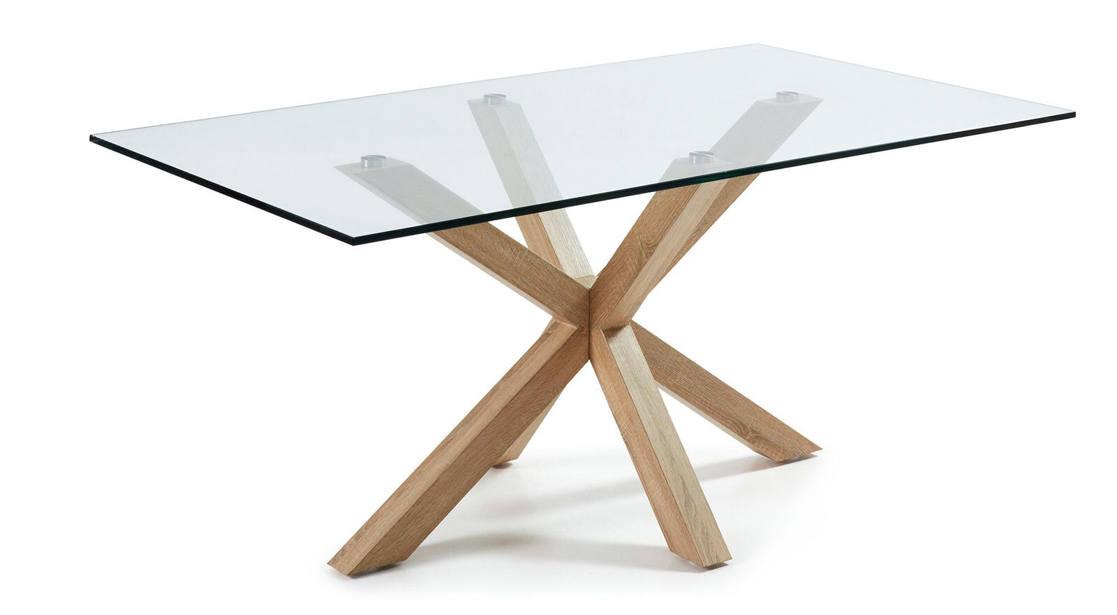 Kave Home Esstisch ARGO 160 x 90 cm Eichedekor /Klarglas