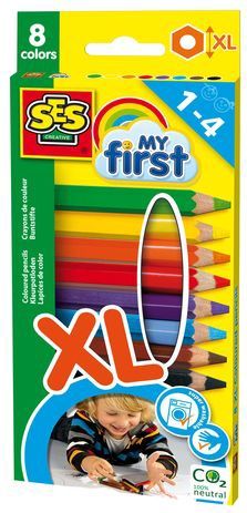 SES Creative - My First - Kleurpotloden XL - Dikke Potloden - 8 Kleuren