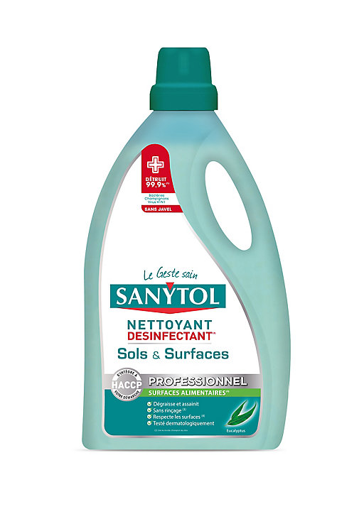 Nettoyant désinfectant sols et surfaces eucalyptus Sanytol 5L