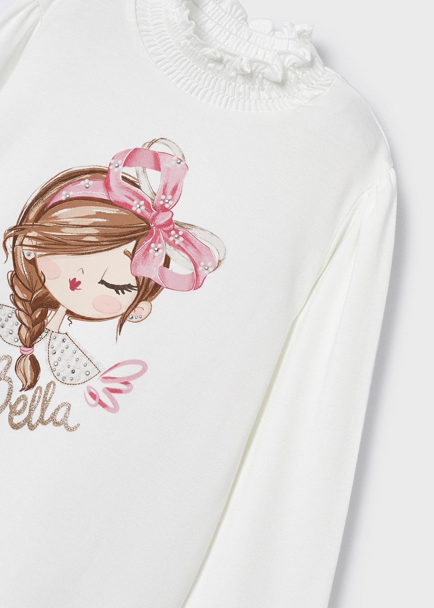 Camiseta feminina estampada com meio cisne