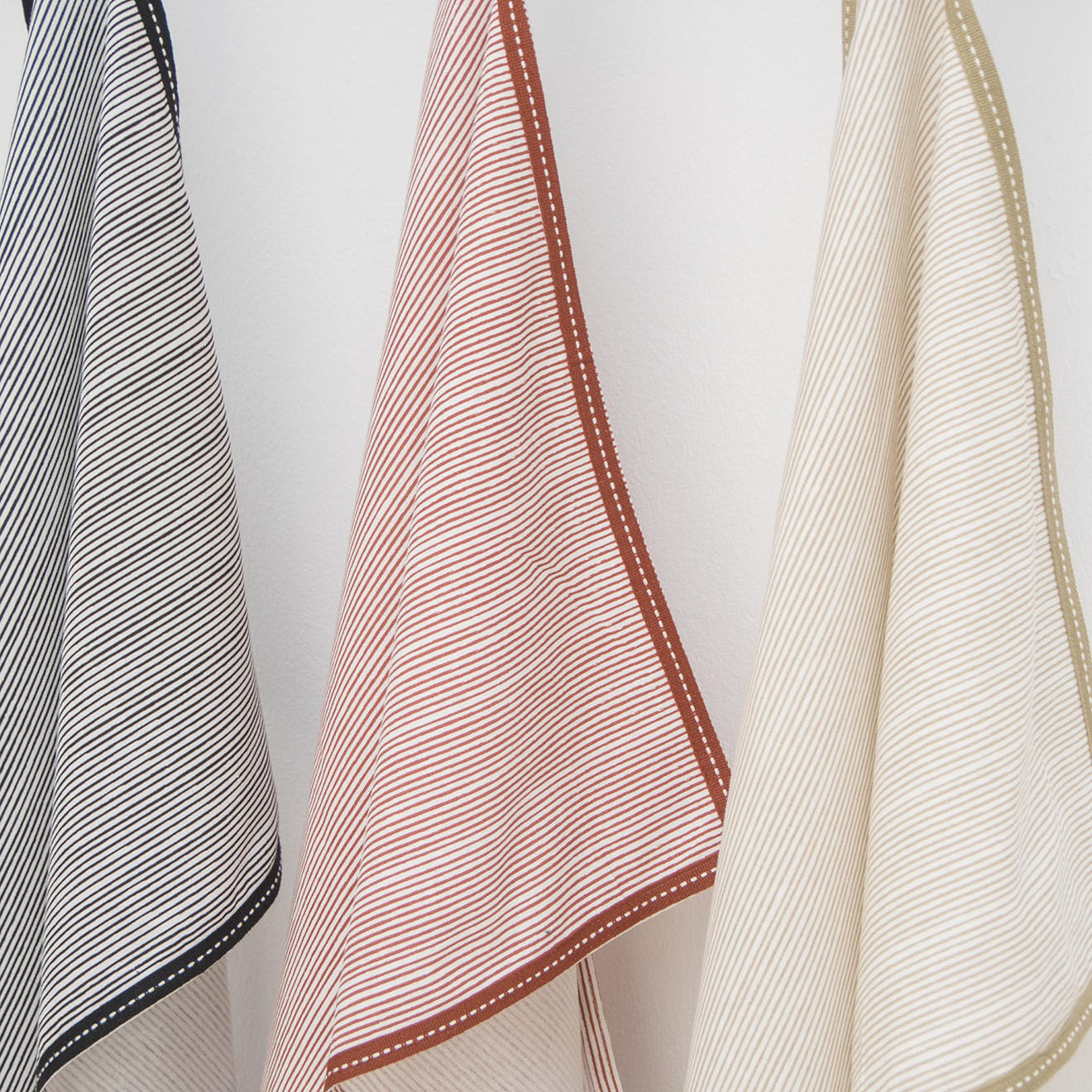 Febronie 2 Torchons en Coton Pinstripe sable - 50x75 cm