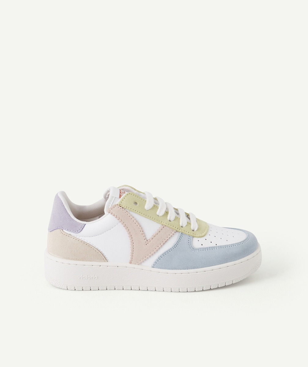 VICTORIABASKETS BLANCHES FILLE AVEC LACETS ET DÉTAILS PASTEL