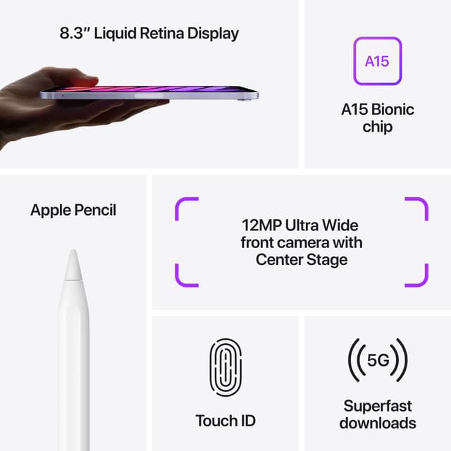 iPad mini (2021) 256 GB 5G (lilla)
