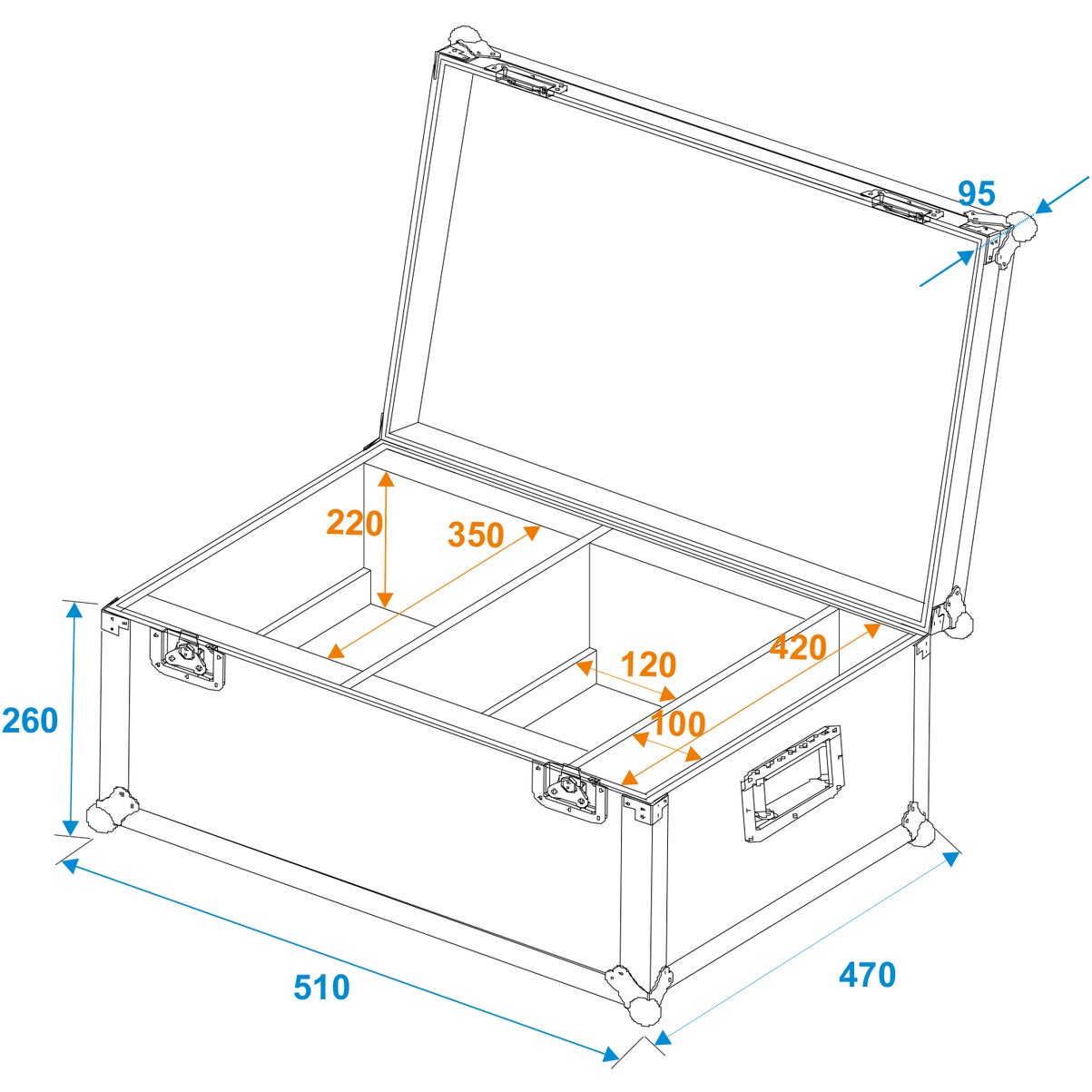 Roadinger PRO flightcase 2x LED PLL-384