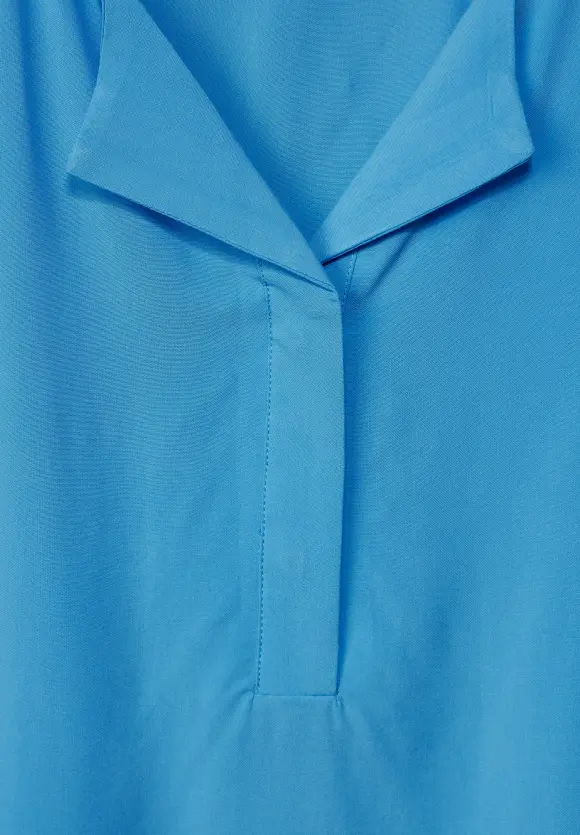 Bluse mit Klappenkragen - splash blue
