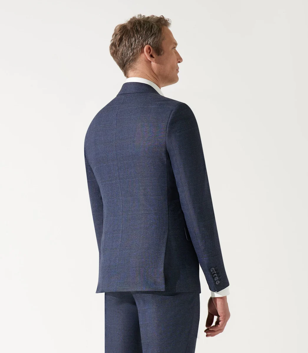 Costume  à carreaux esprit Prince de Galles marine H24