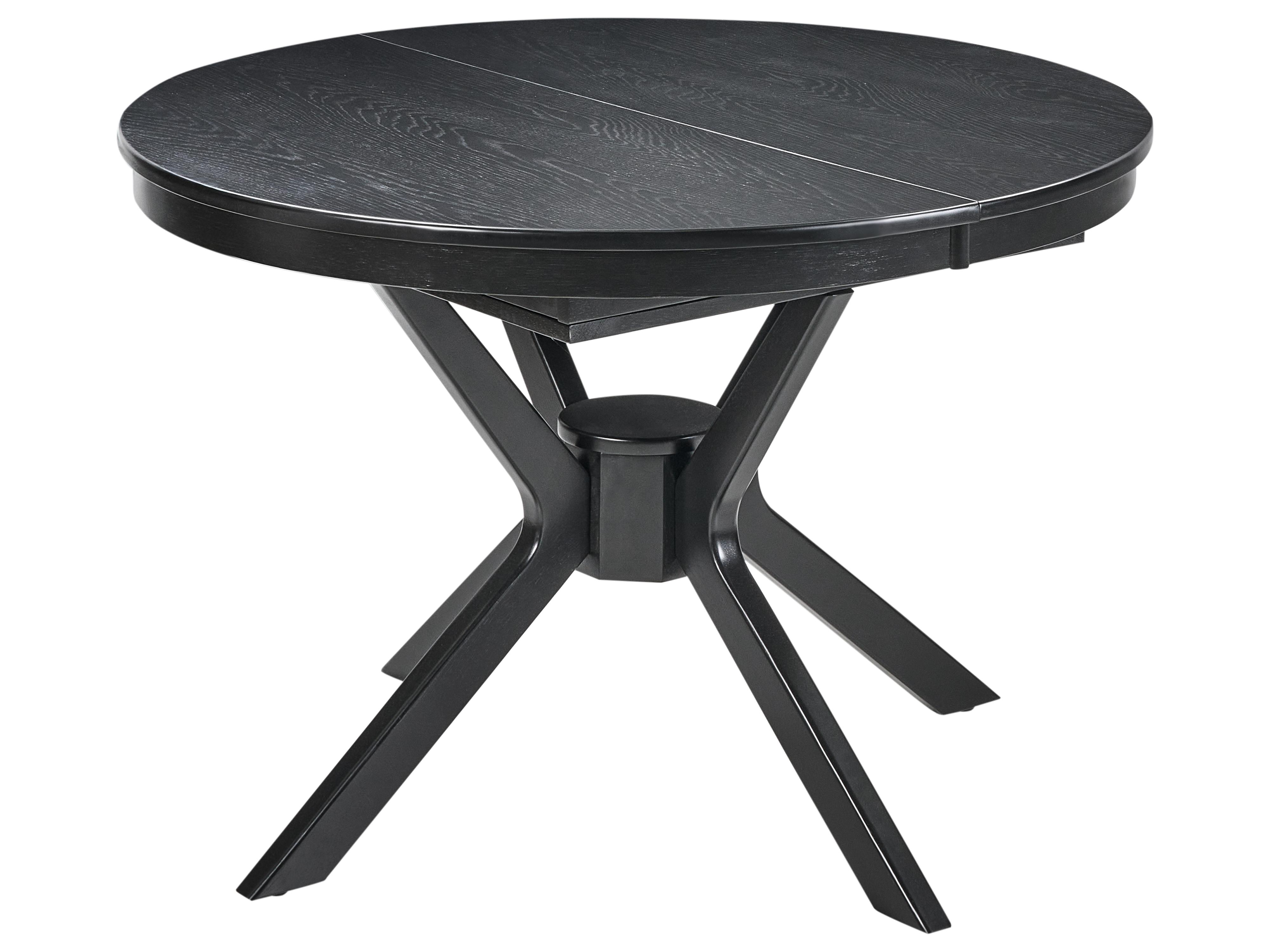 Eettafel uitschuifbaar TYMIS Zwart eikenhout 107 cm 107/137 cm
