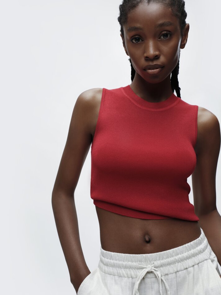Top básico de malha - Vermelho