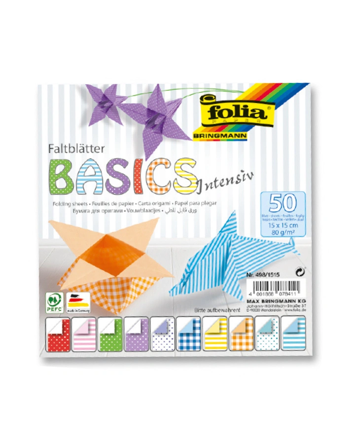 Faltblätter BASIC INTENSIV 50-teilig in bunt