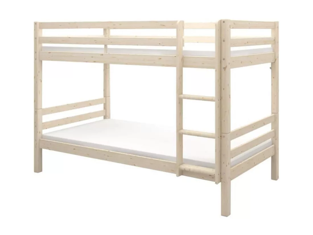 Lits superposés séparables enfant - 2 x 90 x 190 cm - Pin massif naturel - Sommier inclus