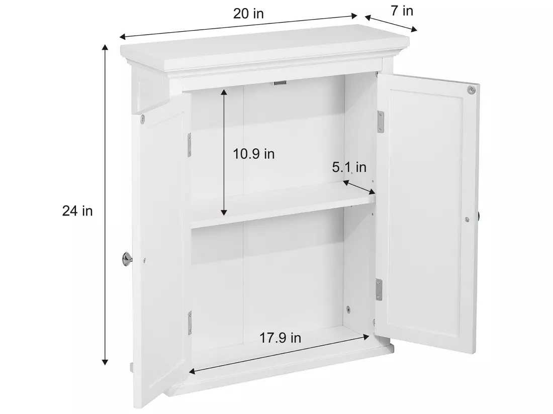 Placard de salle de bain mural armoire de toilette rangement blanc Glancy