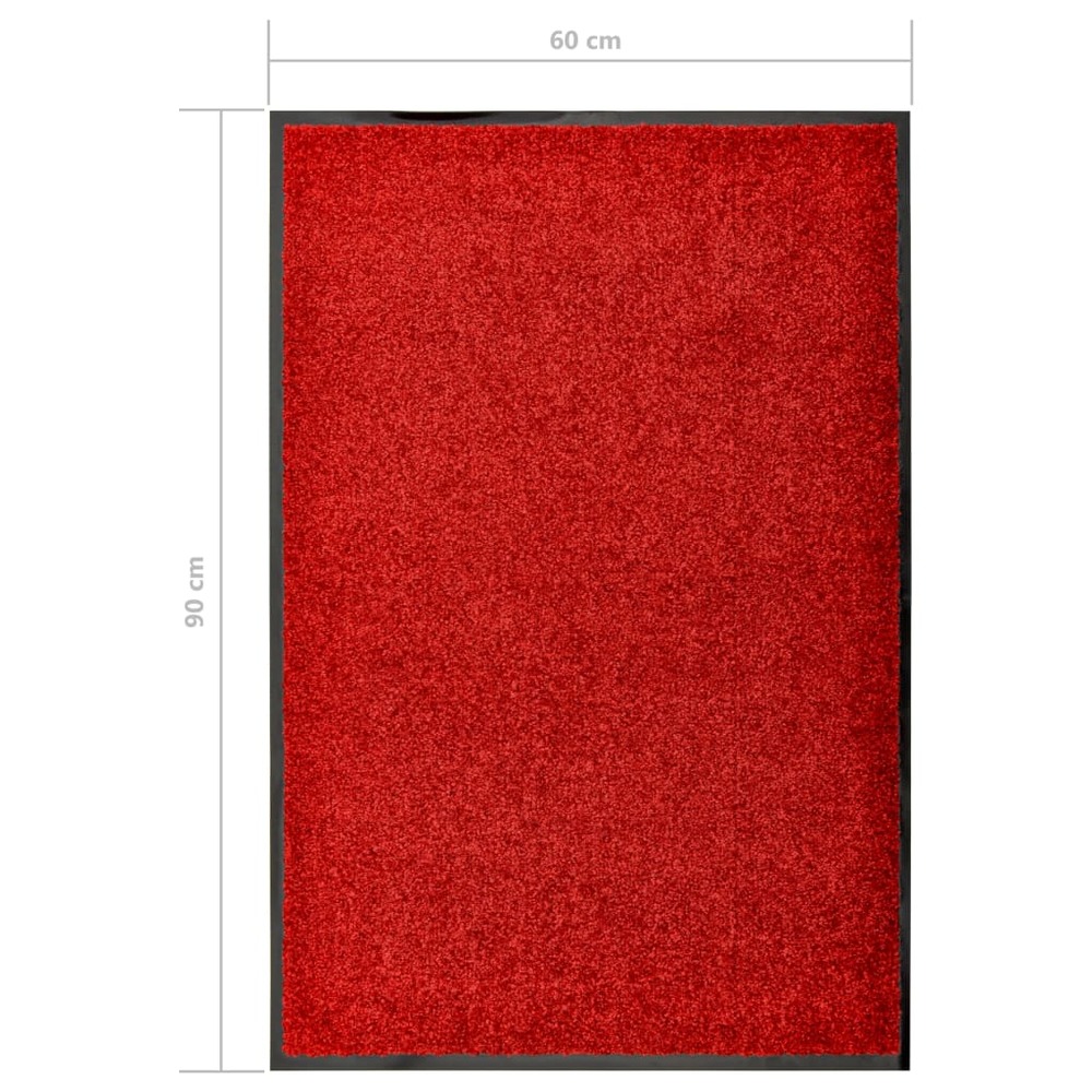 Paillasson lavable rouge 60x90 cm