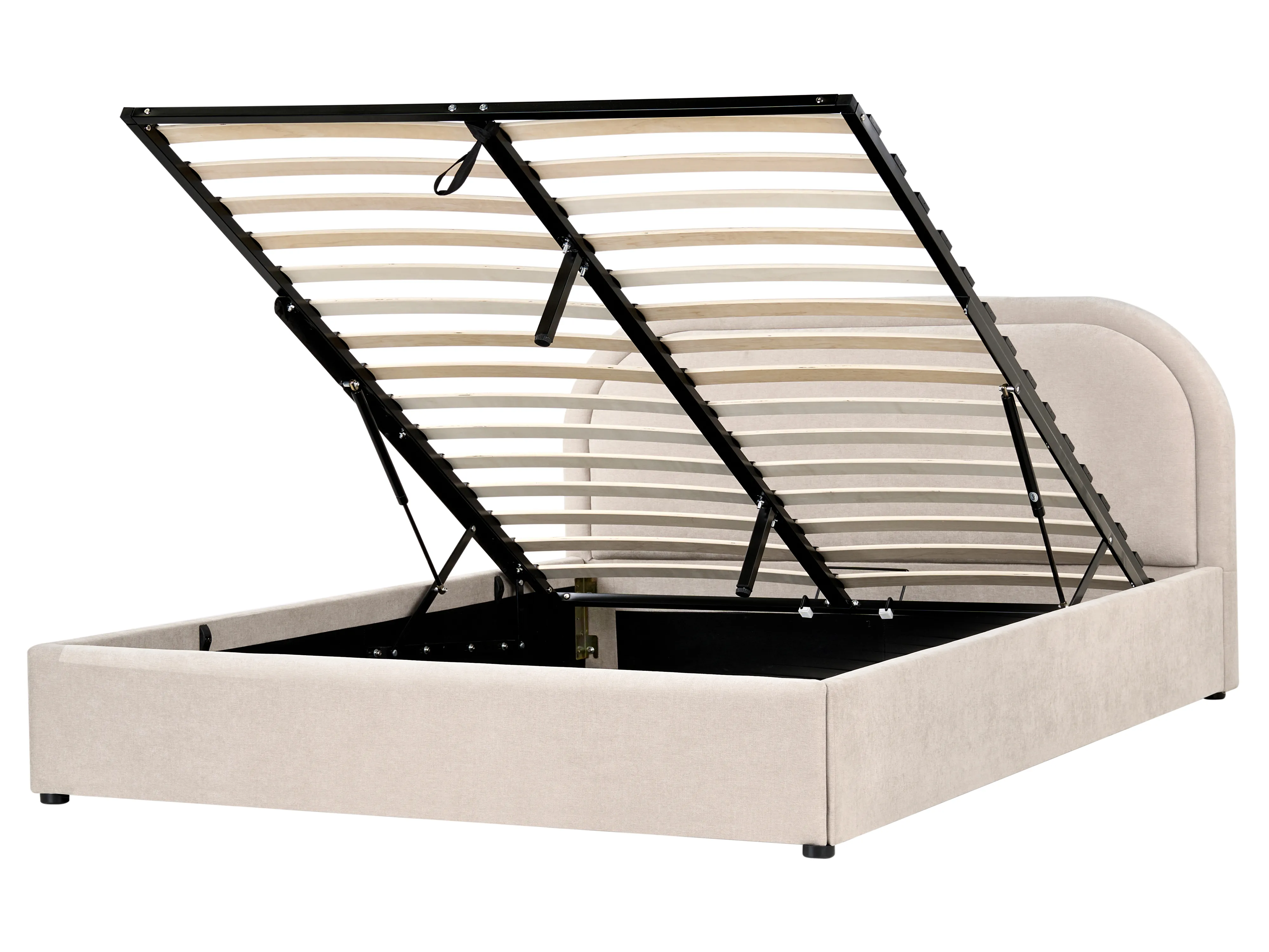 Bed met opbergruimte Chenille QUILLIEN 160 x 200 cm Lichtbeige