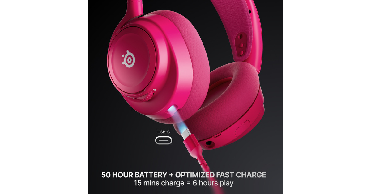 SteelSeriesArctis Nova 7P Wireless Gen 2 over-ear gaming headset  (Magenta, PlayStation 4, PlayStation 5, 2.4 GHz / Bluetooth)