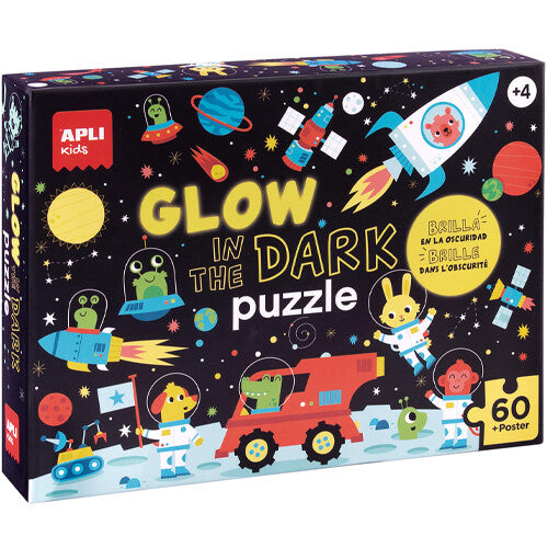 Apli kids puzzel glow in the dark   poster - ruimte - 60st