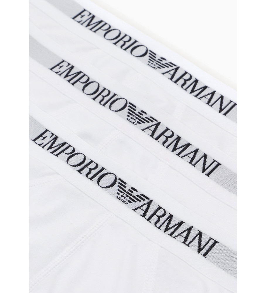 Pacote com três cuecas brancas Emporio Armani