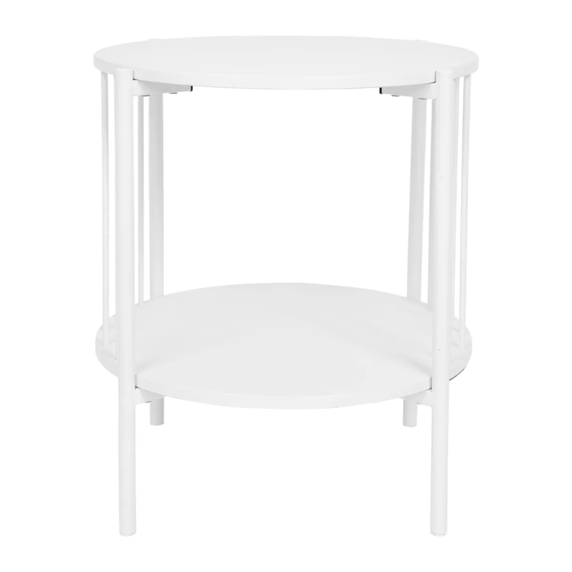 Table de chevet métal et bois (H45 cm) Octave Blanc