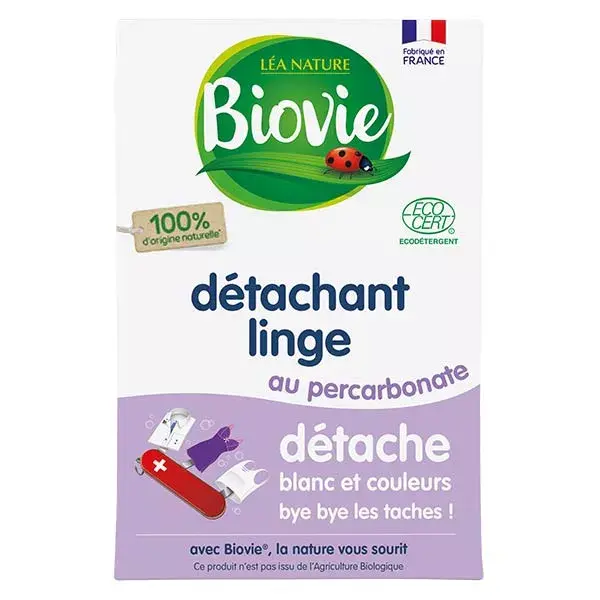 Removedor de manchas para roupas Biovie à base de percarbonato, para roupas brancas e coloridas, 350g