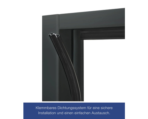 Hörmann multifunctionele kelderdeur met glaspaneel, RAL 7016 antracietgrijs, 1000x2000 mm, omkeerbaar (links/rechts), incl. matglas