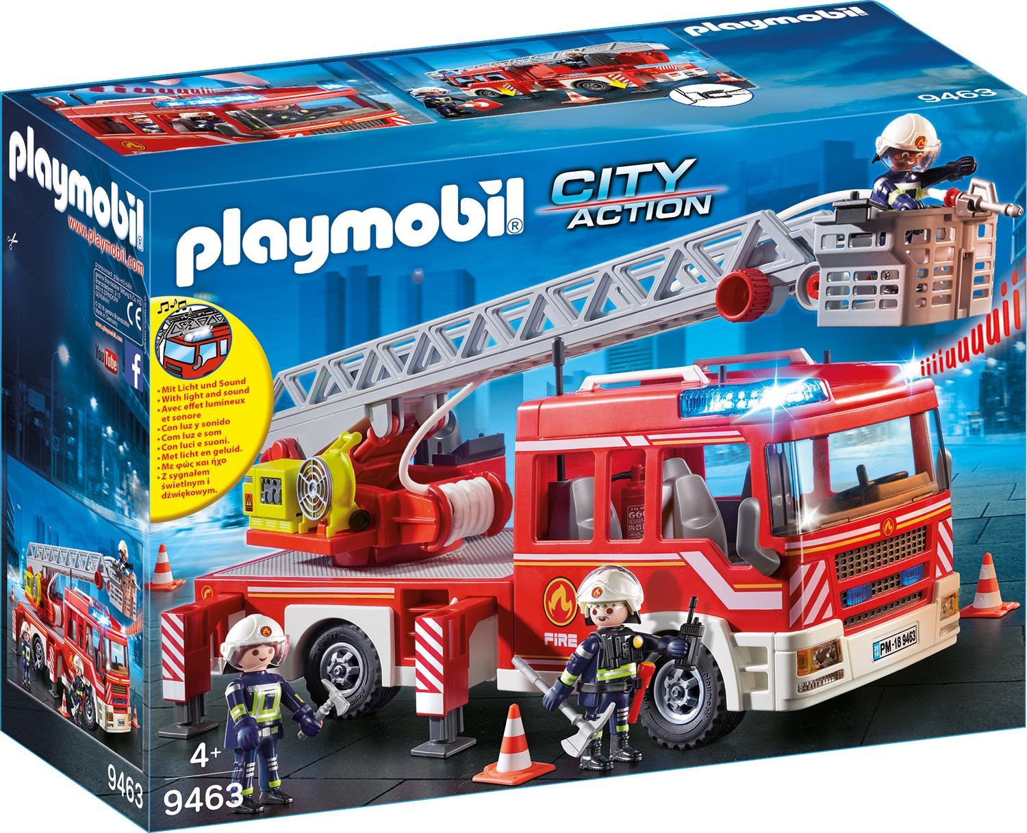 Playmobil® Konstruktions-Spielset »Feuerwehr-Leiterfahrzeug (9463), My Action Heroes« Made in Germany
