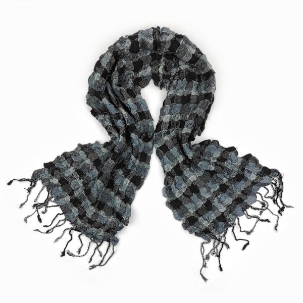 Echarpe Quadrados Viscose Preto