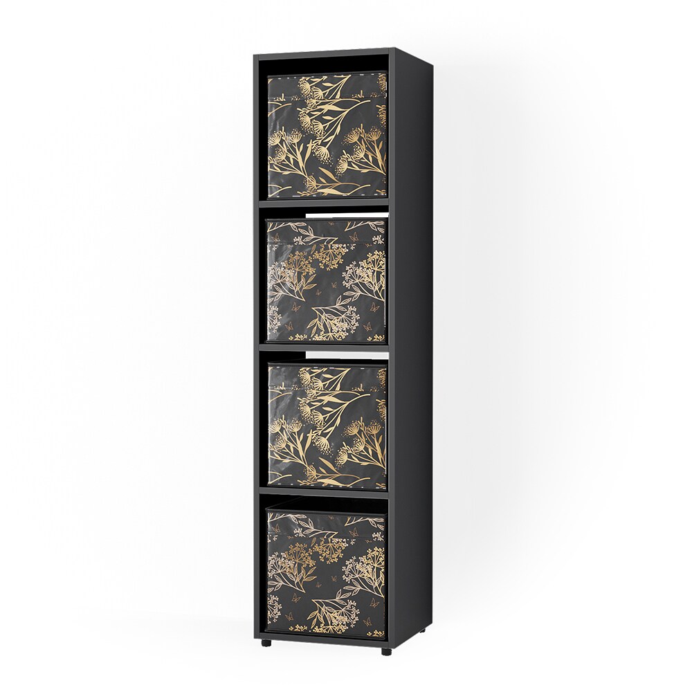 Vicco Raumteiler Würfelregal Standregal Ludus Schwarz Faltbox Wohnzimmer Regal 36x145 cm modern Ablage 4 Fächer Dekoregal Ordnerregal Aufbewahrung