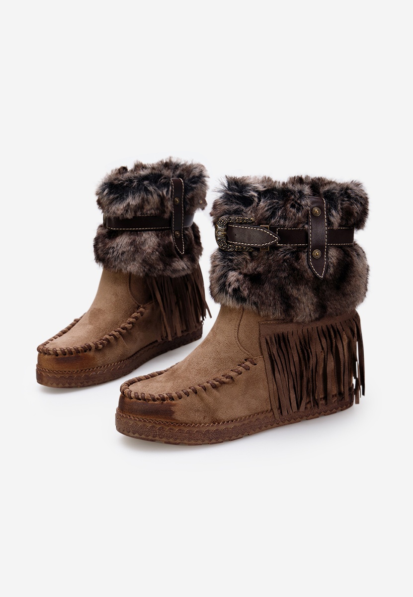 Bottes compensée femme bruns Pavia