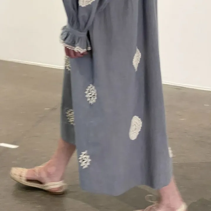 Robe longue manches longues à motif ajouré Jojo Skall Studio