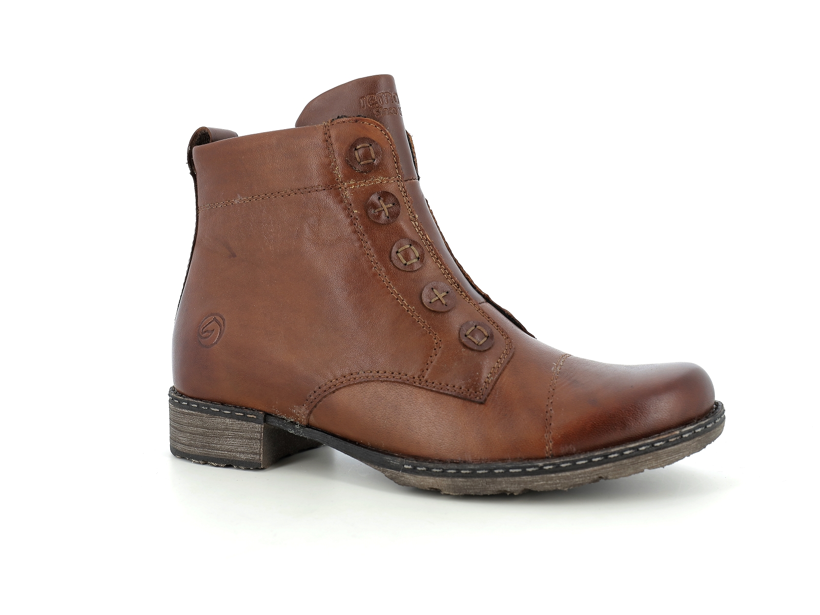 Remonte-D4392 Matières combinées Cognac