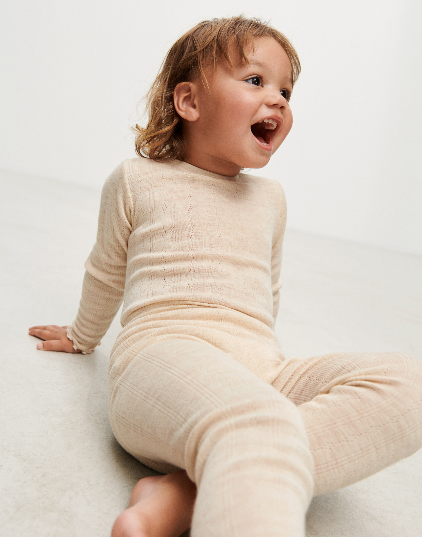 Pointelle legging van merinowol voor baby’s