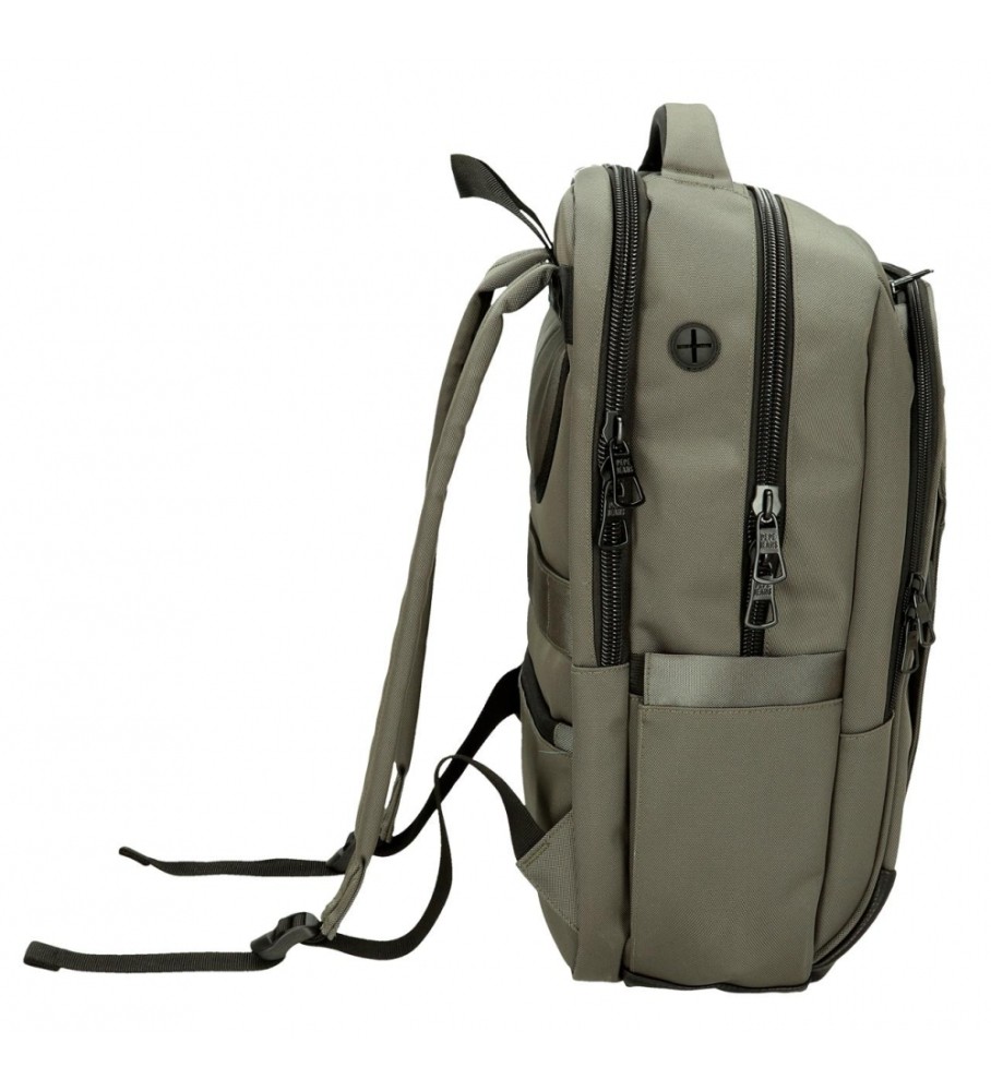Mochila Pepe Jeans Leighton, adaptável com dois compartimentos, verde.